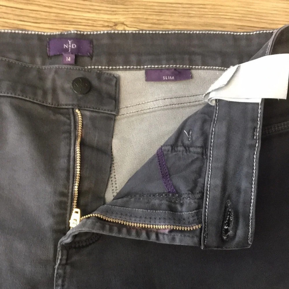 NYDJ Not Your Daughters Jeans Gray Slim Leg Jeans Womens 14‎ Dark Cotton Blend - Picture 7 of 12